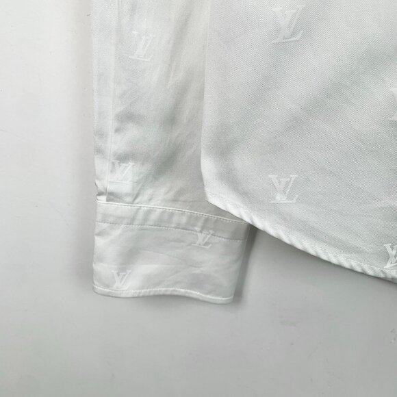 Louis Vuitton White Monogram Button-Up Shirt - Picture 5 of 8
